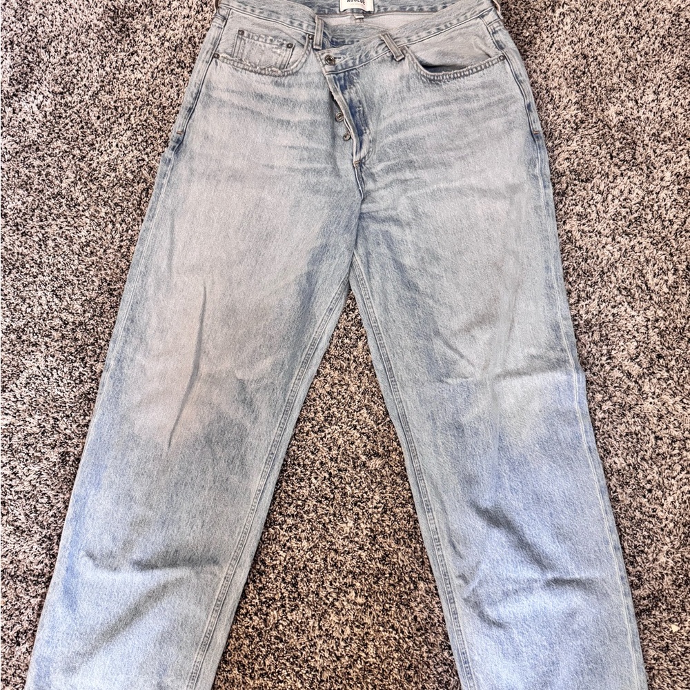 Agolde Light Wash Criss Cross Jeans